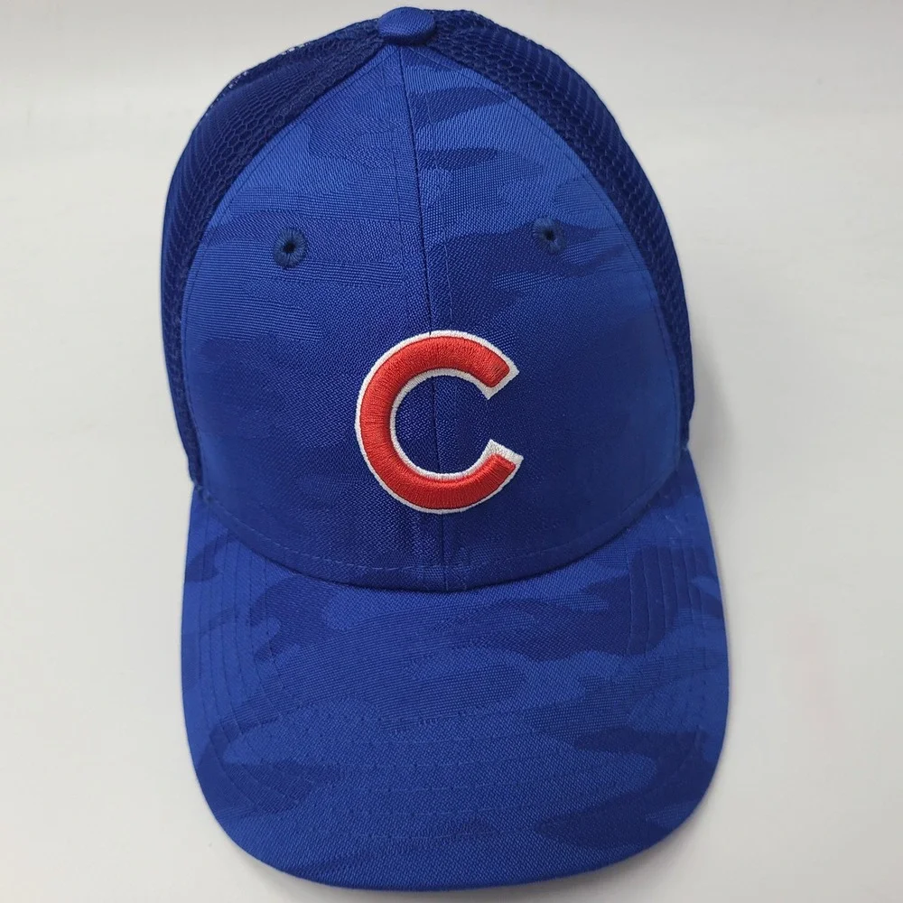 Child-Youth Chicago Cubs Hat Fitted Mesh New Era 39Thirty Blue Red MLB Camo Boys